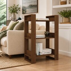 Open Shelving Solid Wood Book Cabinet - 60x35x91 cm