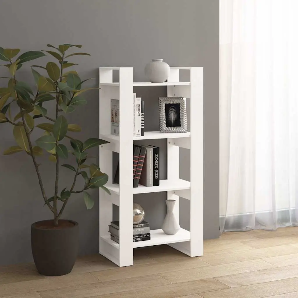 White Solid Wood Book Cabinet