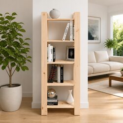 Solid Wood Book Cabinet Room Divider Shelving Unit 60x35x160cm Brown Storage