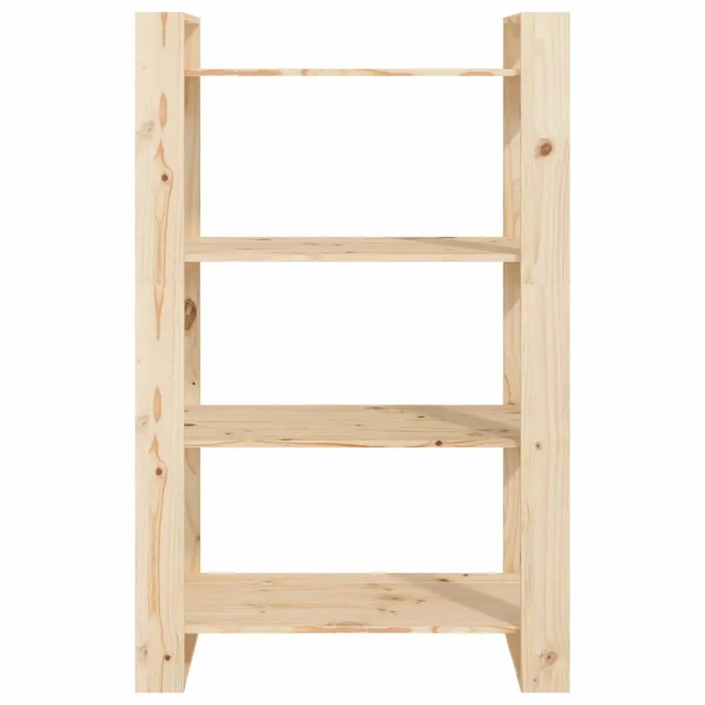 Book Cabinet Room Divider Solid Pine Wood 80x35x125cm Shelving Storage Organiser