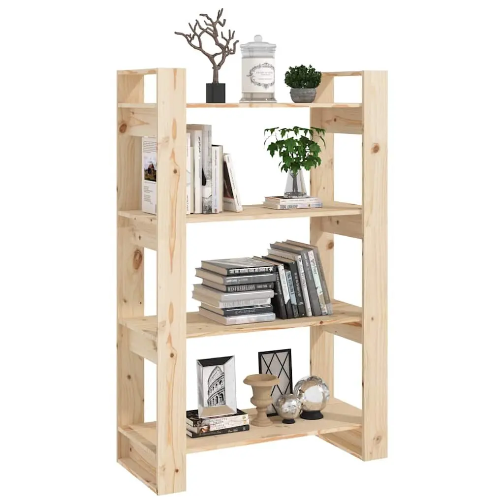 Book Cabinet Room Divider Solid Pine Wood 80x35x125cm Shelving Storage Organiser
