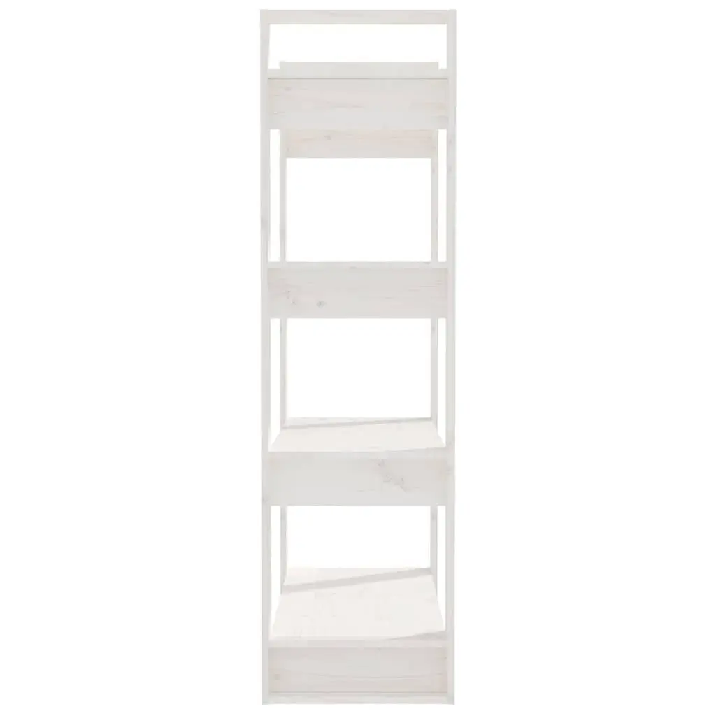 Pine Wood Room Divider Book Cabinet White 80x35x125cm Storage Unit