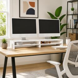 Monitor Stand Dimensions: 100x24x13cm - Solid Pine
