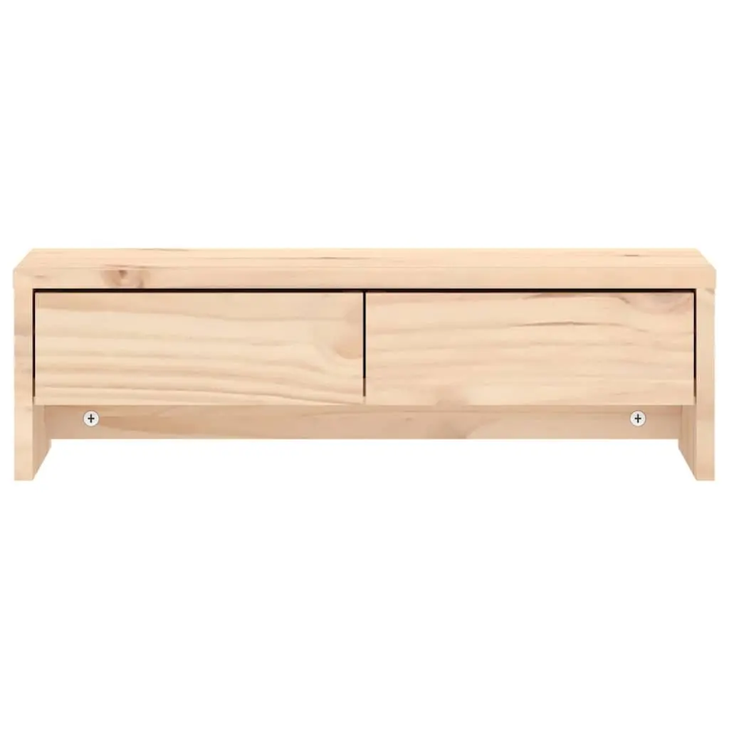 Monitor Stand 50x27x15cm Solid Wood Pine Storage Desk Riser with Drawers