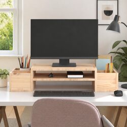 Monitor Stand Specs: 70x27.5x15 cm, Solid Pine Construction