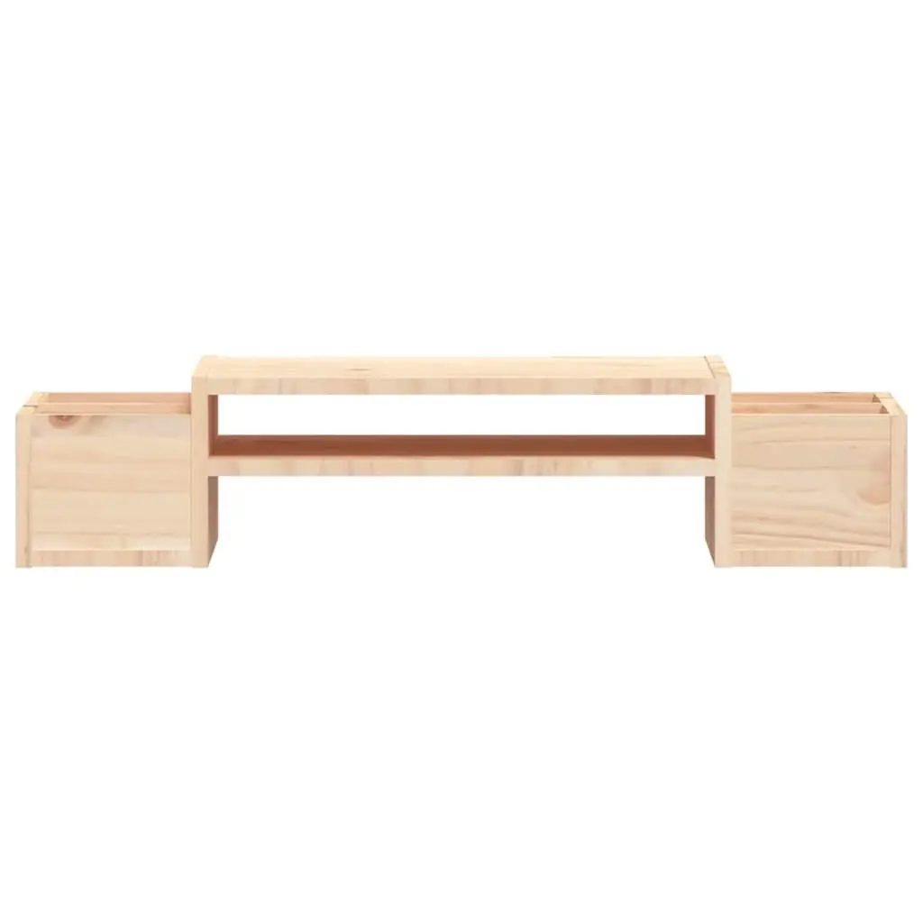 Wooden Monitor Stand 70x27.5x15 cm Solid Pine Storage Riser Computer Desk