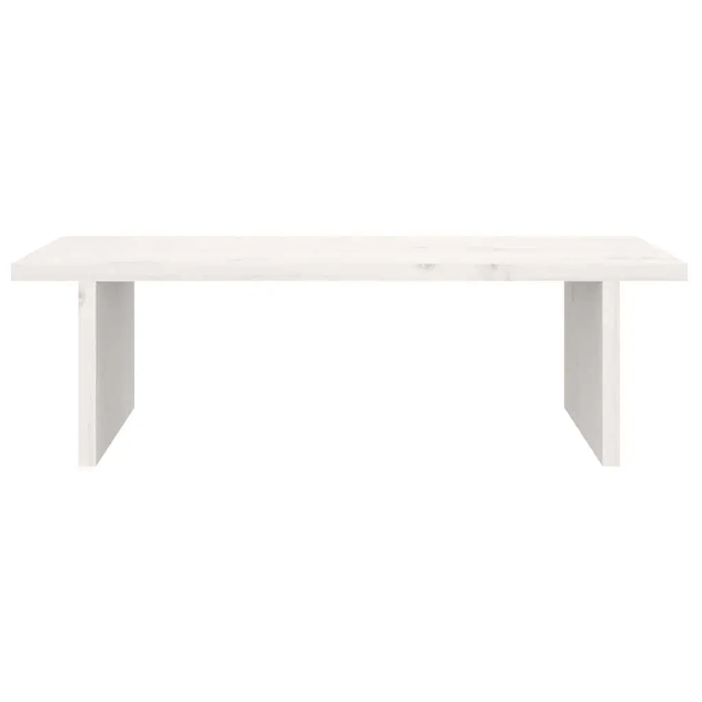 Monitor Stand White Solid Wood Pine Computer Riser Desk Organizer Storage