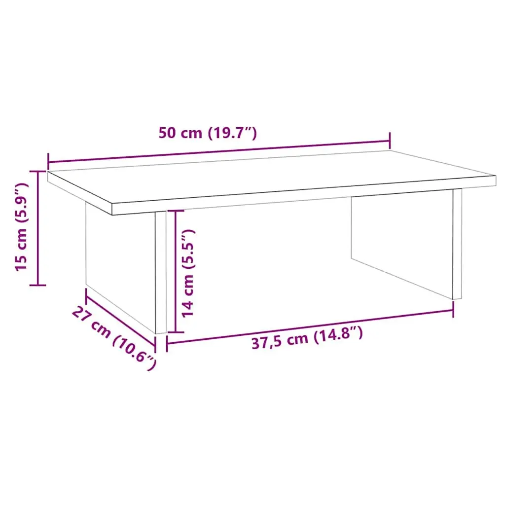 Monitor Stand White Solid Wood Pine Computer Riser Desk Organizer Storage
