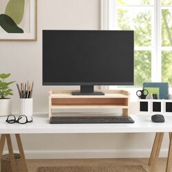 Dimensions of Monitor Stand: 50x24x16cm in Pinewood