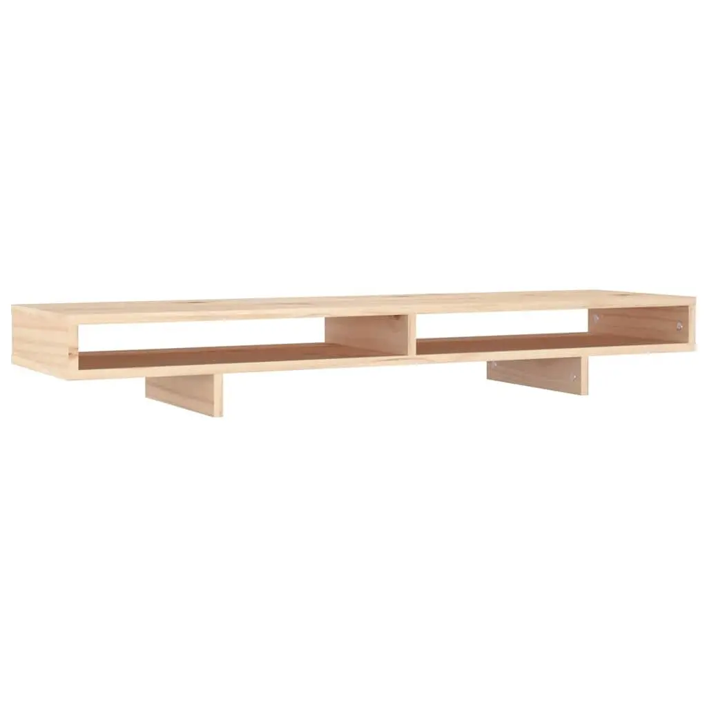 Monitor Stand 100x27x14cm Solid Wood Pine Brown Computer Riser Desk Organiser