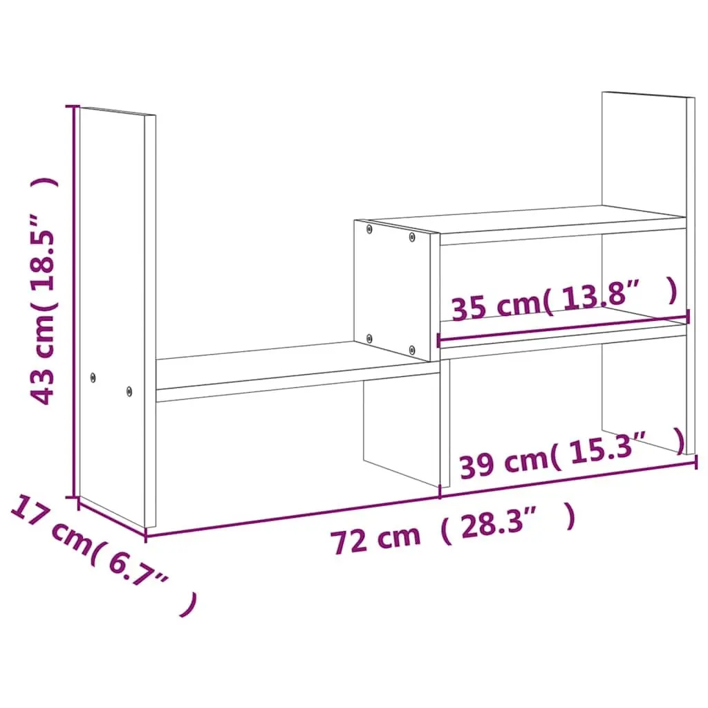 Wooden Monitor Stand Riser for Workspace Adjustable 39-72cm Solid Pine