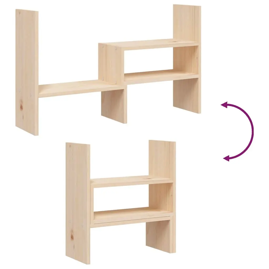 Wooden Monitor Stand Riser for Workspace Adjustable 39-72cm Solid Pine