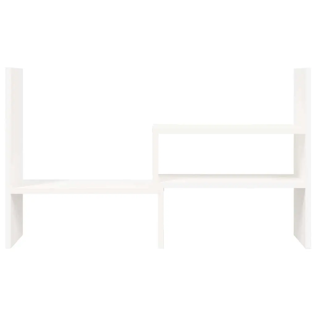 Monitor Stand White Adjustable Solid Wood Pine Computer Riser Desk Organiser