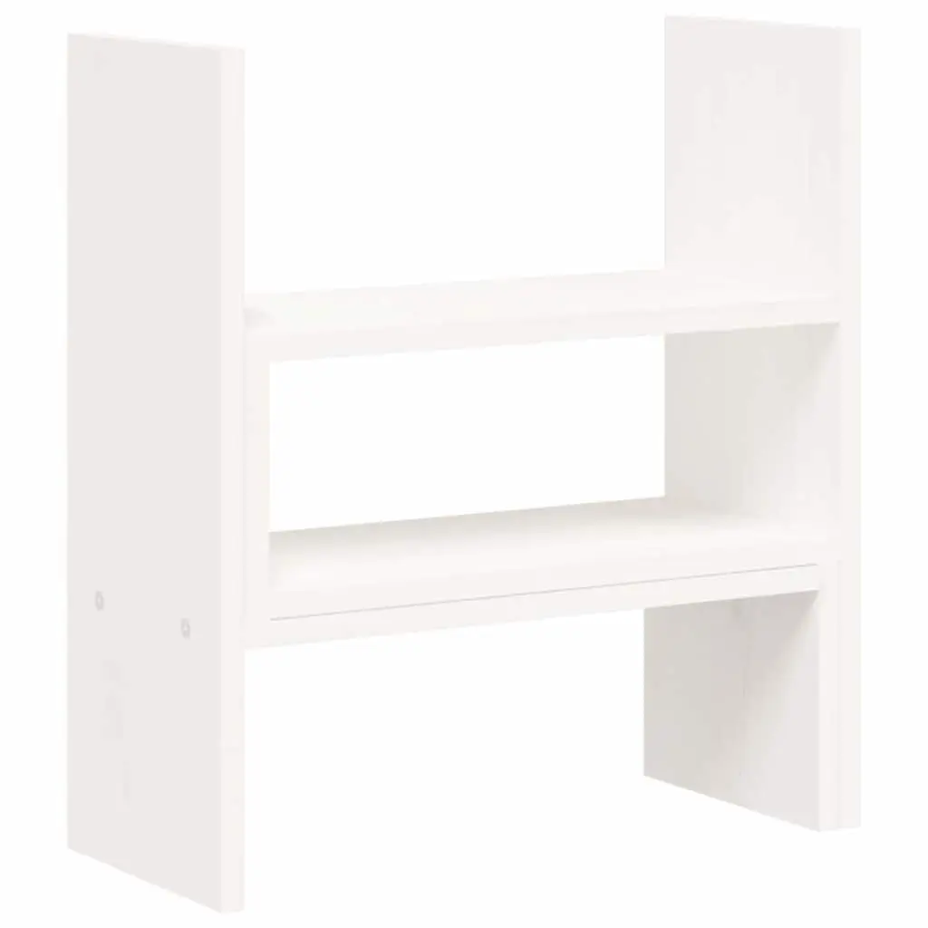 Monitor Stand White Adjustable Solid Wood Pine Computer Riser Desk Organiser