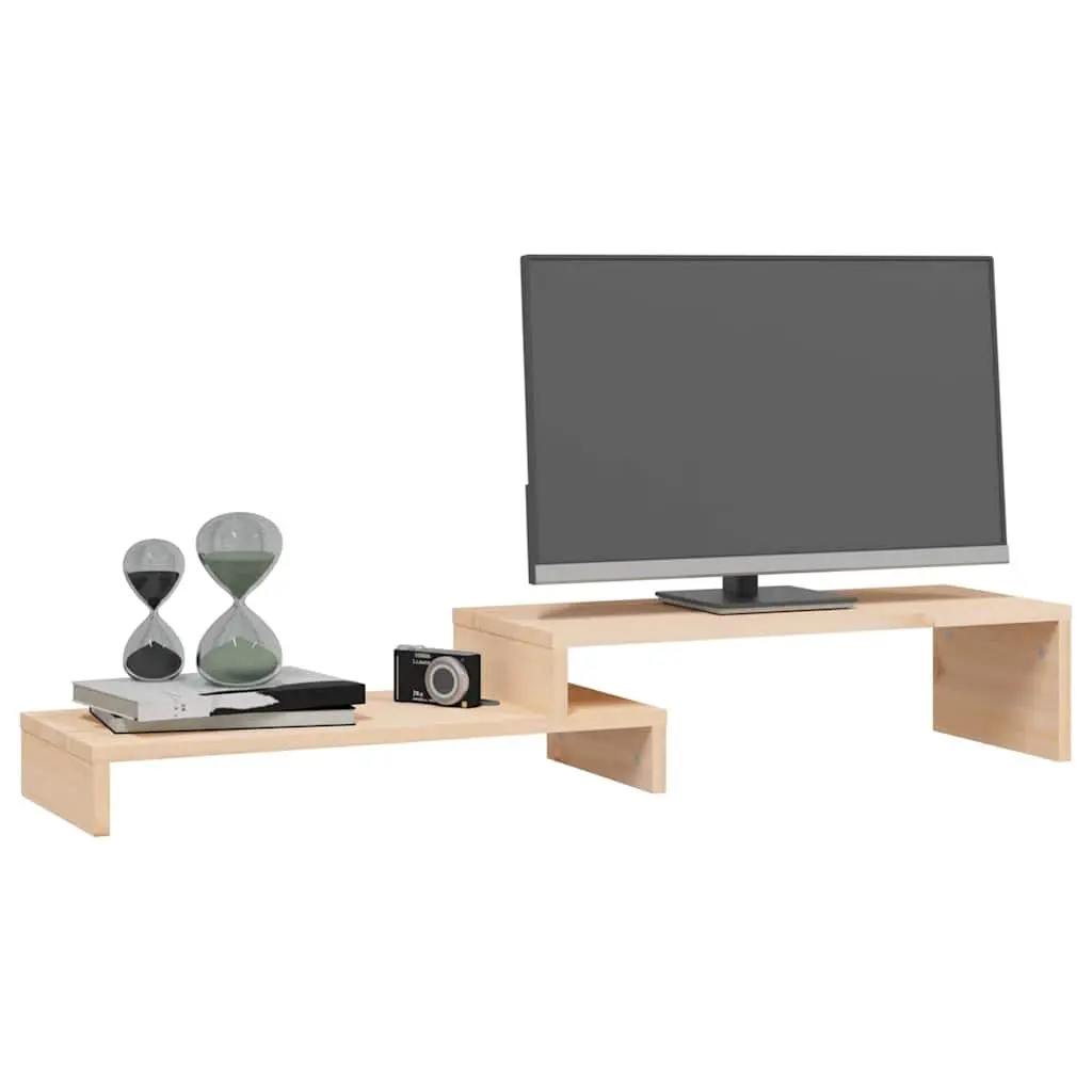 Wooden Monitor Stand Adjustable Computer Riser Desk Organiser 52 to 101 cm
