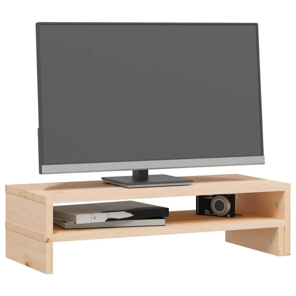 Wooden Monitor Stand Adjustable Computer Riser Desk Organiser 52 to 101 cm
