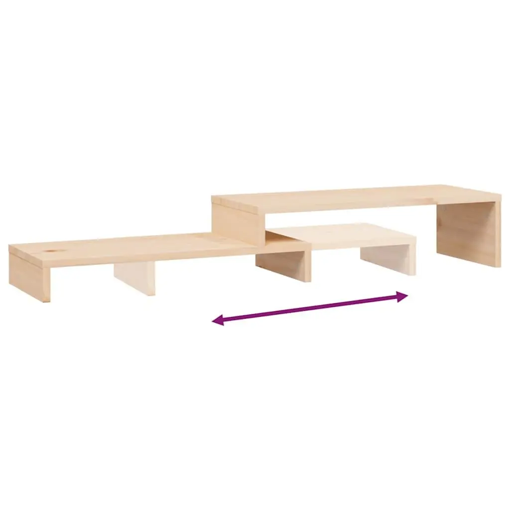 Wooden Monitor Stand Adjustable Computer Riser Desk Organiser 52 to 101 cm