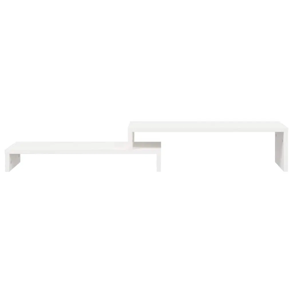Monitor Stand Wooden Adjustable for Computer Desk 52-101cm White Pine Riser Storage