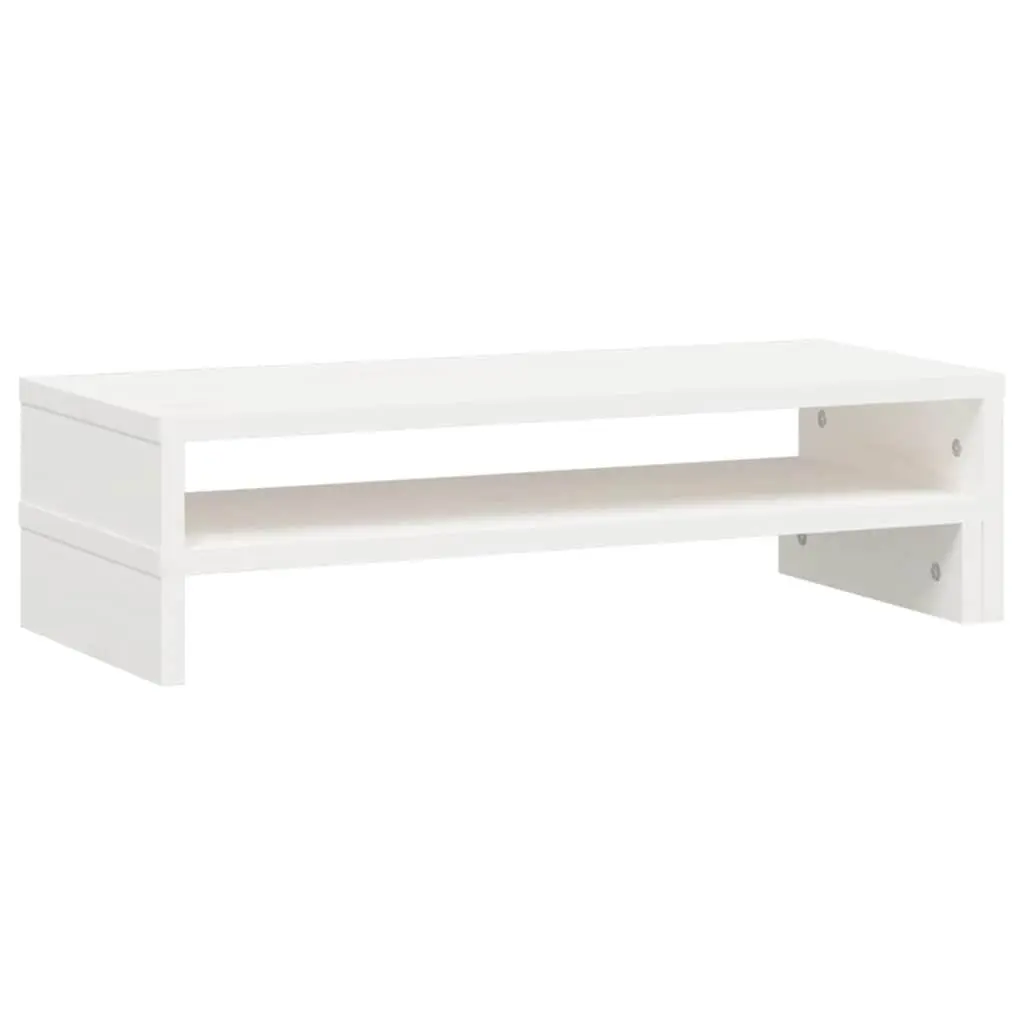 Monitor Stand Wooden Adjustable for Computer Desk 52-101cm White Pine Riser Storage