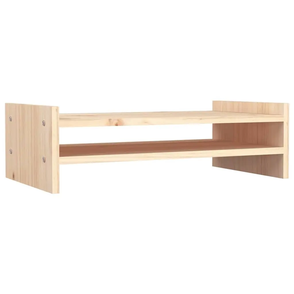 Monitor Stand 50x27x15 cm Solid Wood Pine Computer Riser Keyboard Storage