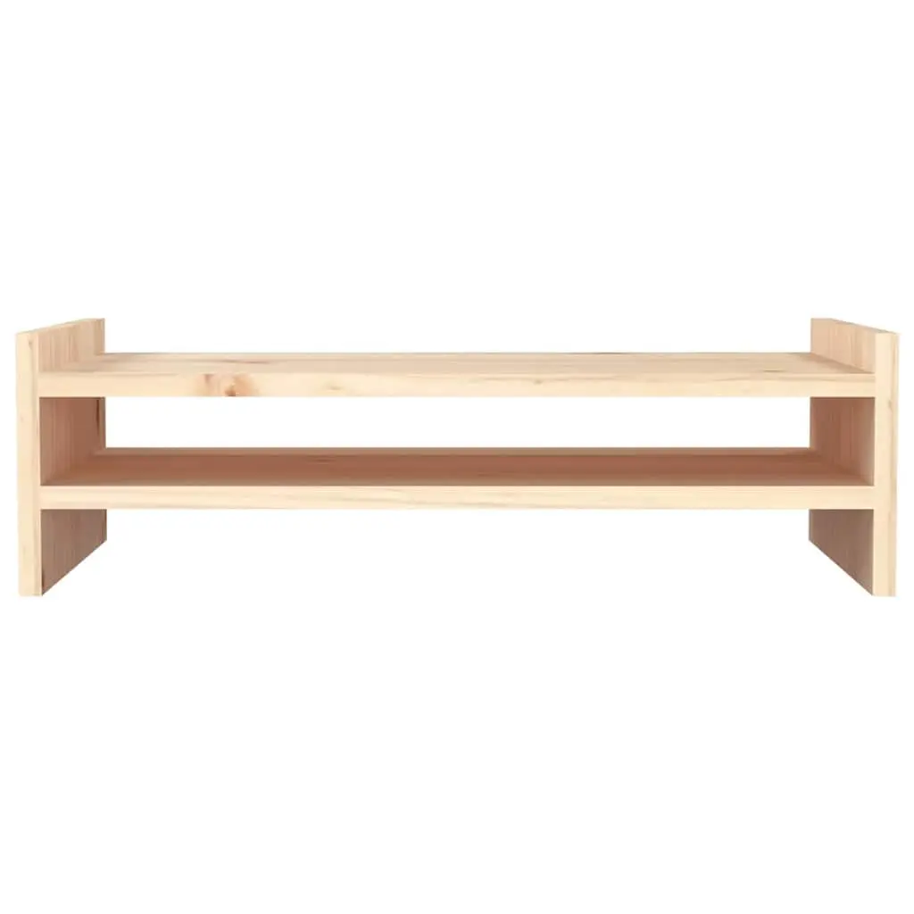 Monitor Stand 50x27x15 cm Solid Wood Pine Computer Riser Keyboard Storage