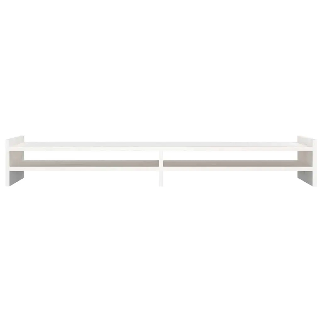Monitor Stand 100 x 27 x 15 cm in White Solid Pinewood
