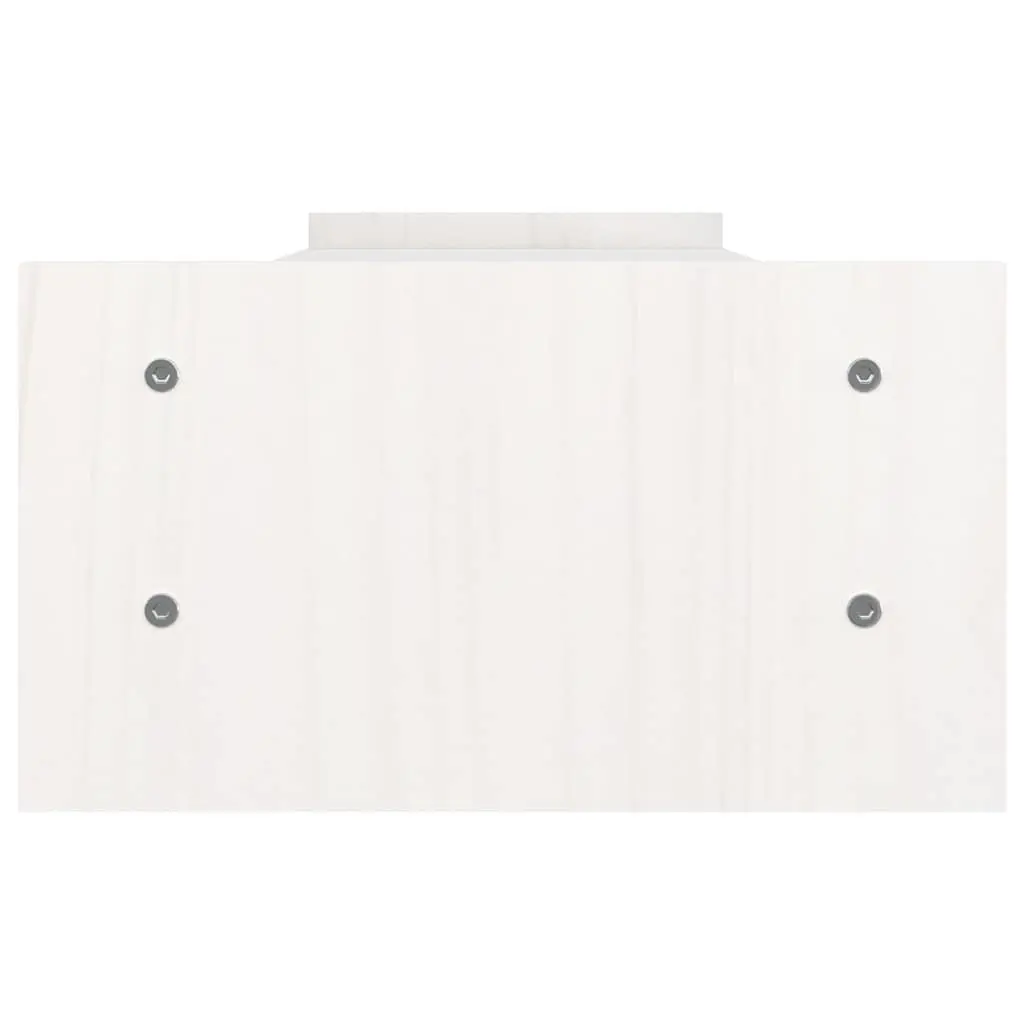 Monitor Stand 100 x 27 x 15 cm in White Solid Pinewood