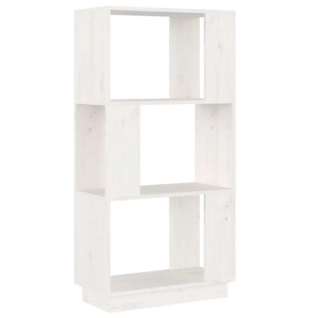 White Solid Pine Wood Book Cabinet