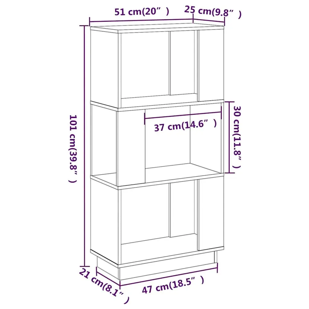 White Solid Pine Wood Book Cabinet