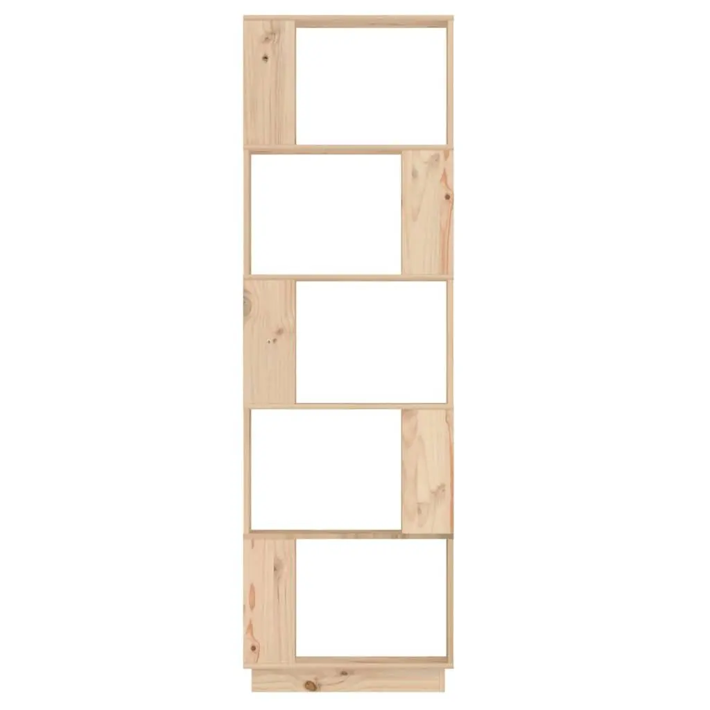 Solid Wood Pine Book Cabinet Room Divider Bookshelf Storage 51x25x163.5cm Brown