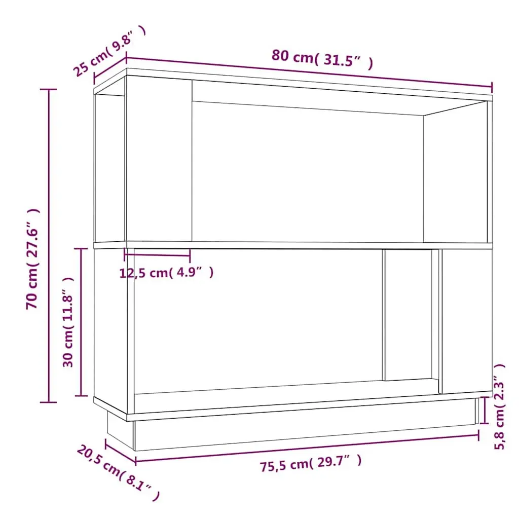 Black Solid Pine Wood Bookshelf with Ample Storage