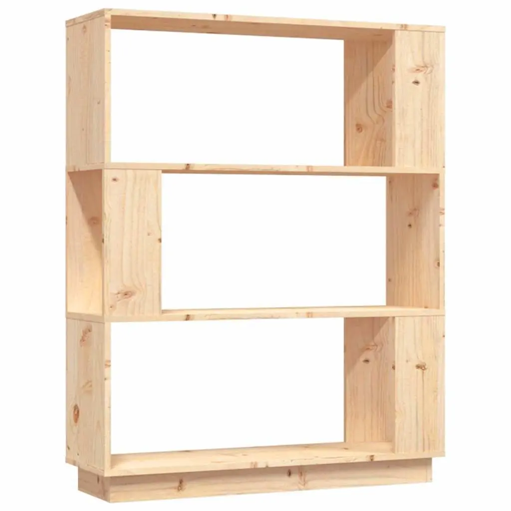 Book Cabinet 80x25x101cm in Brown Solid Pine Wood