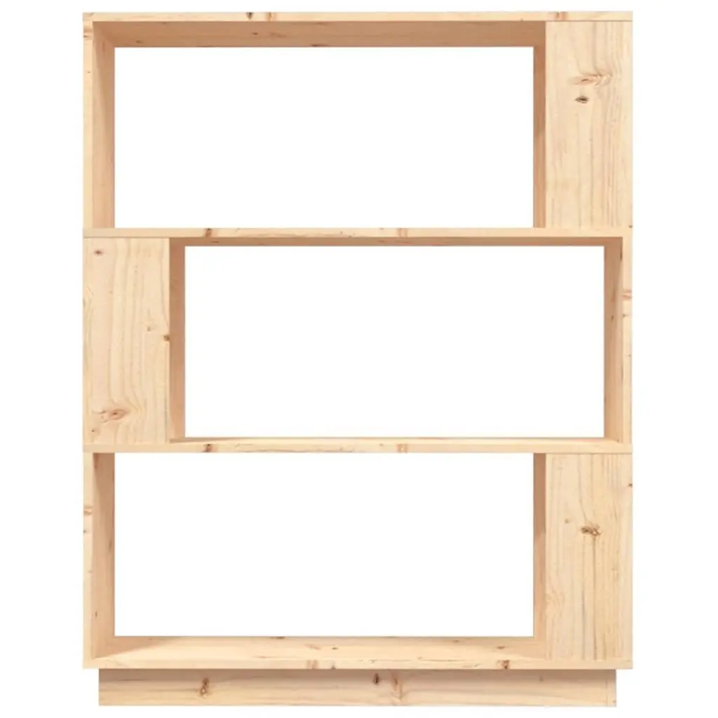 Book Cabinet 80x25x101cm in Brown Solid Pine Wood