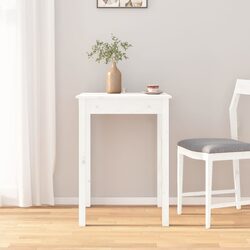 55x55x75 cm White Dining Table Made of Solid Pine Wood
