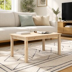 Coffee Table Dimensions: 80x50x40 cm in Brown Wood