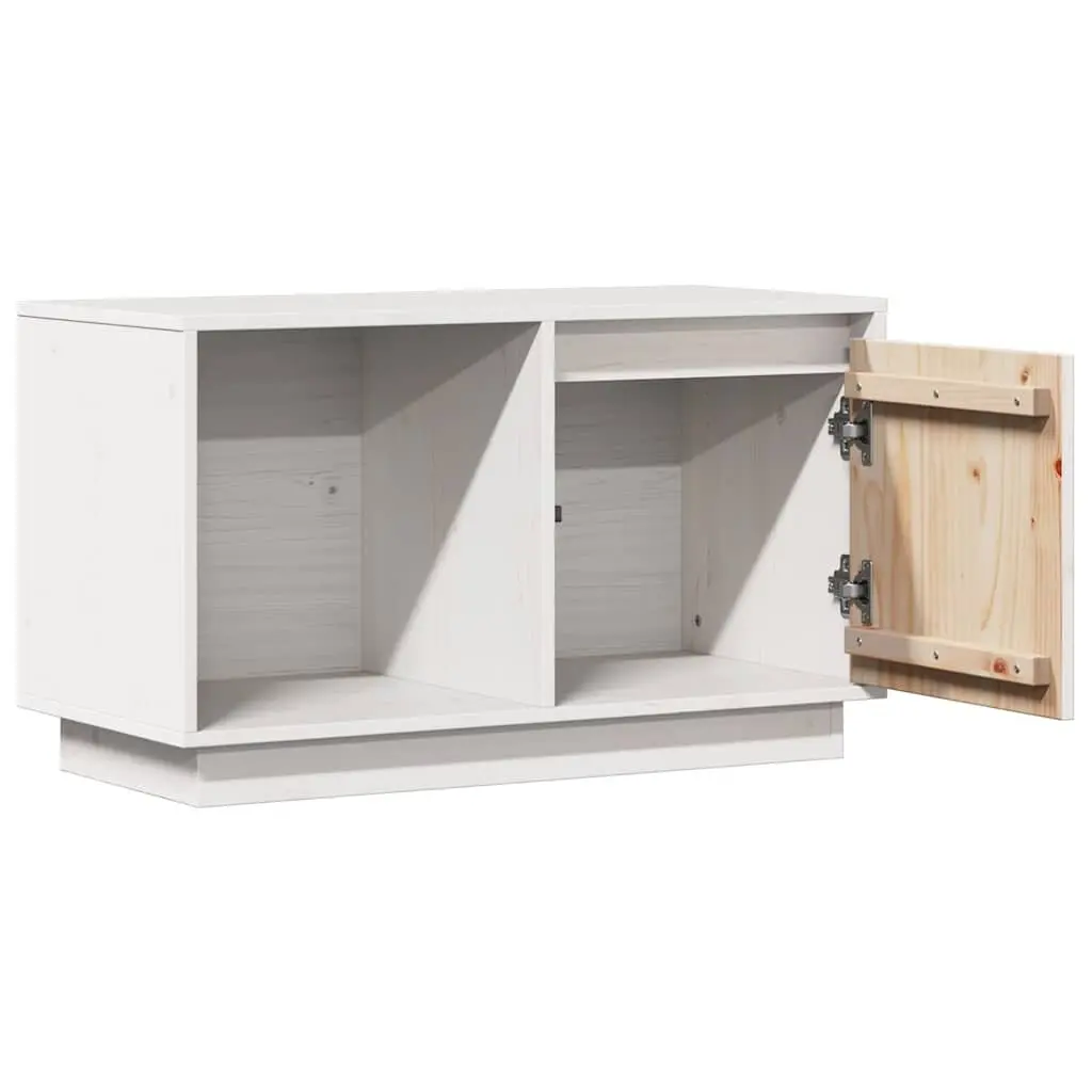 TV Cabinet Living Room 74x35x44 cm Solid Pine Wood Storage Unit