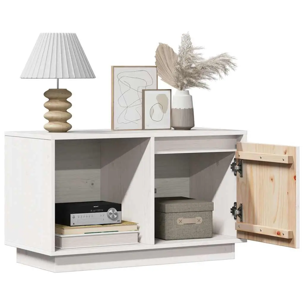 TV Cabinet Living Room 74x35x44 cm Solid Pine Wood Storage Unit