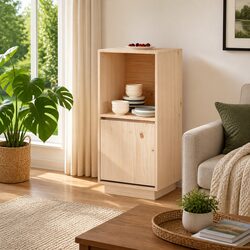 Dimensions of Solid Pine Wood Sideboard: 38x35x80 cm