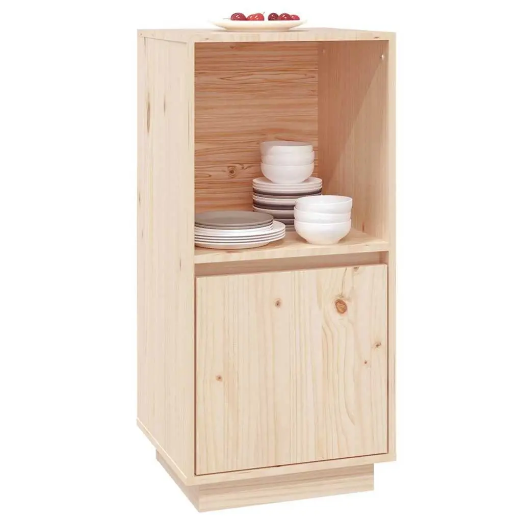 Sideboard 38x35x80 cm Brown Solid Pine Wood Cabinet Storage Living Room
