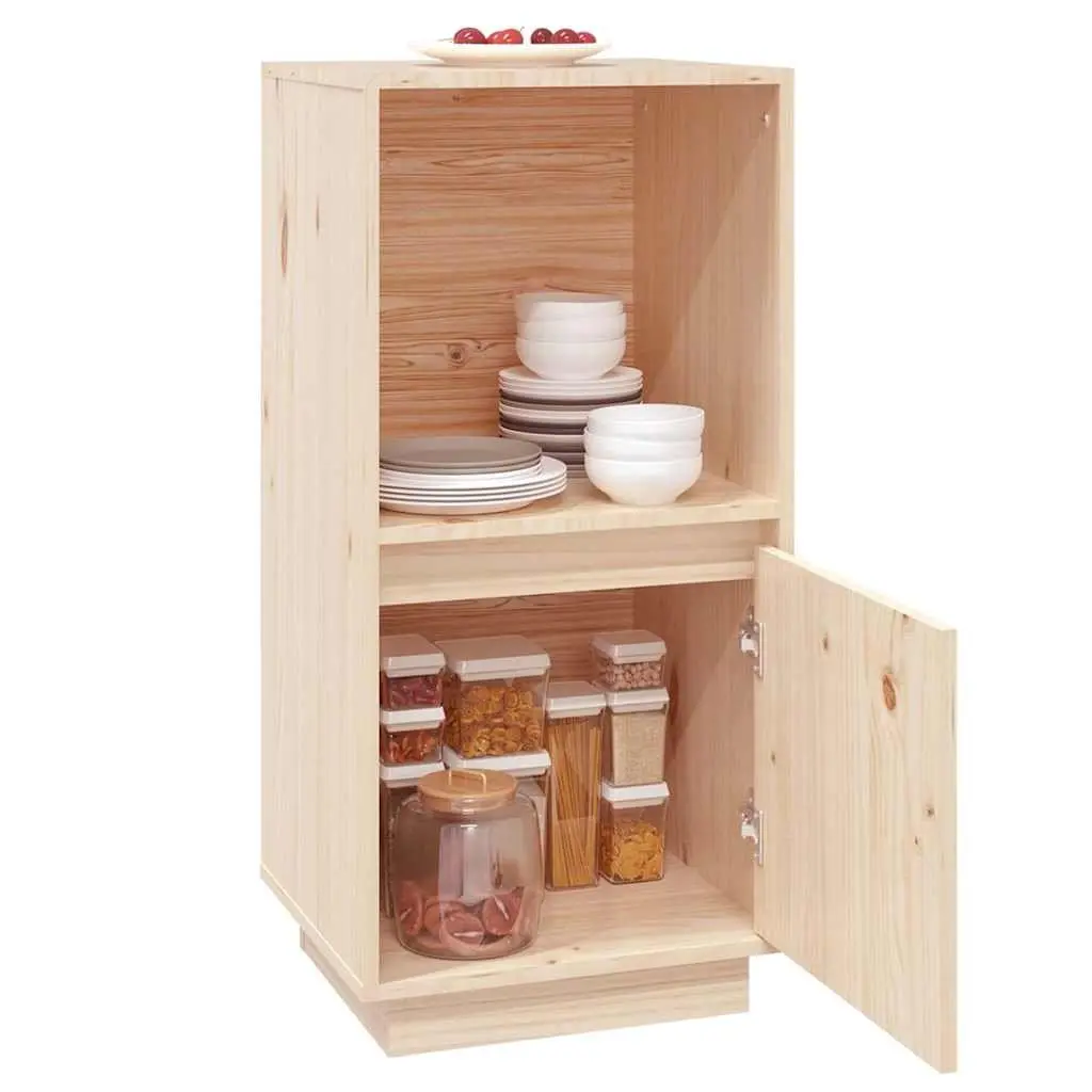 Sideboard 38x35x80 cm Brown Solid Pine Wood Cabinet Storage Living Room