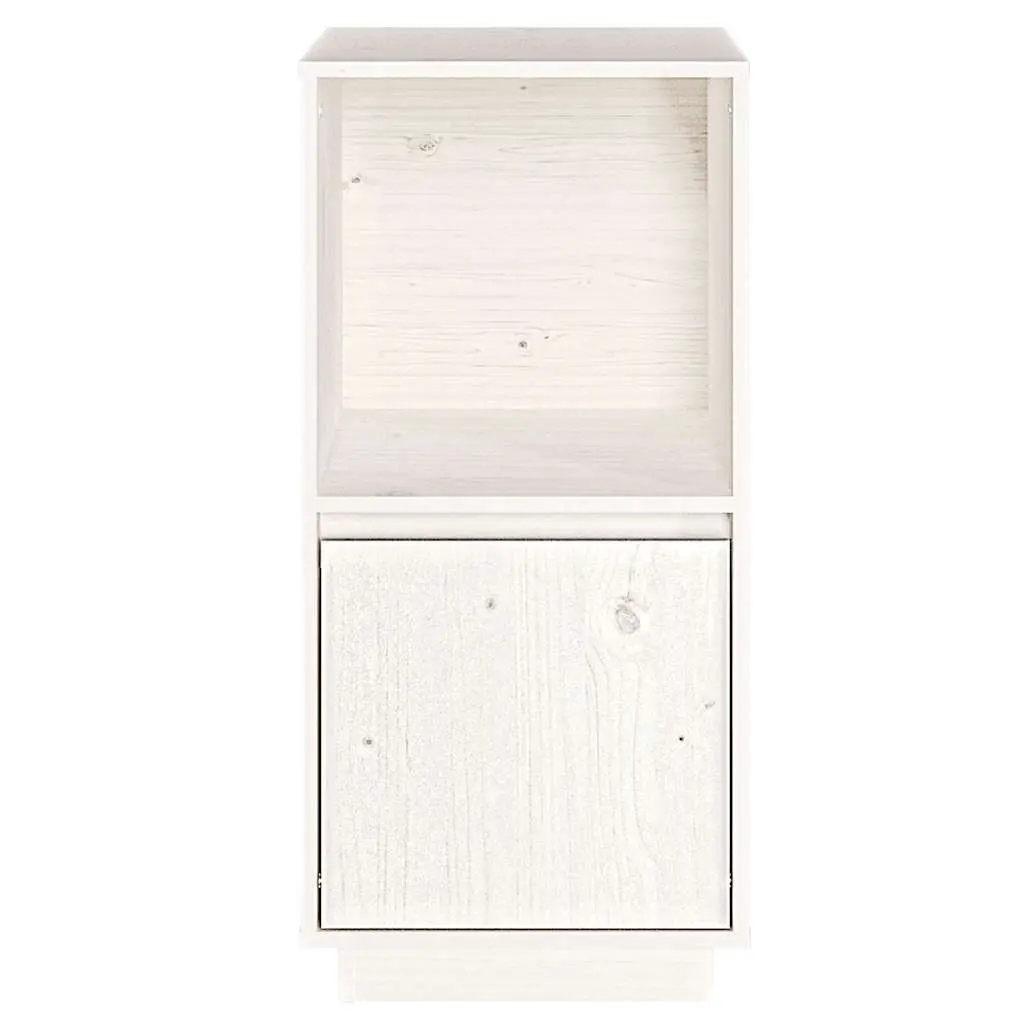 Sideboard Cabinet Living Room Solid Pine Wood White Modern Style 38 x 35 x 80 cm