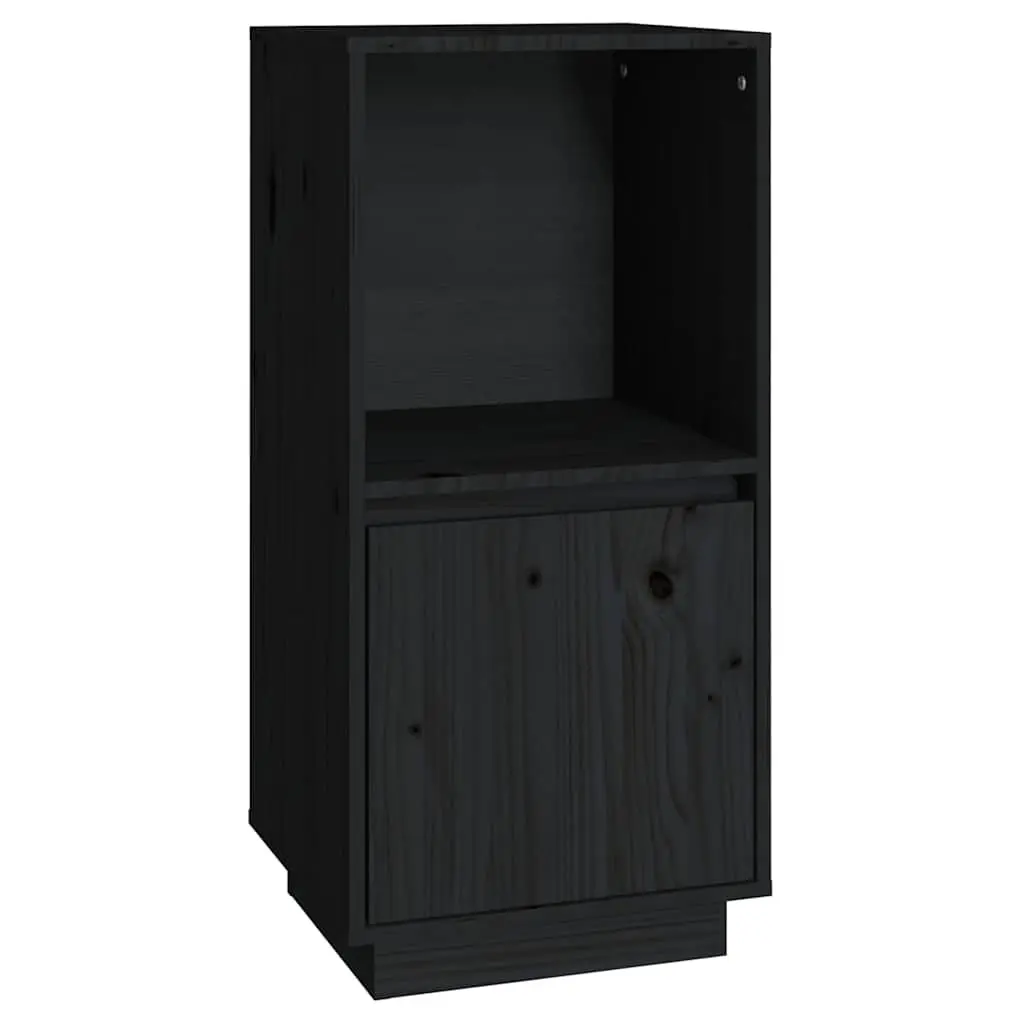 Black Sideboard Cabinet Solid Pine Wood Storage Buffet Modern Living Room