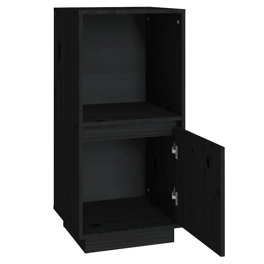 Black Sideboard Cabinet Solid Pine Wood Storage Buffet Modern Living Room