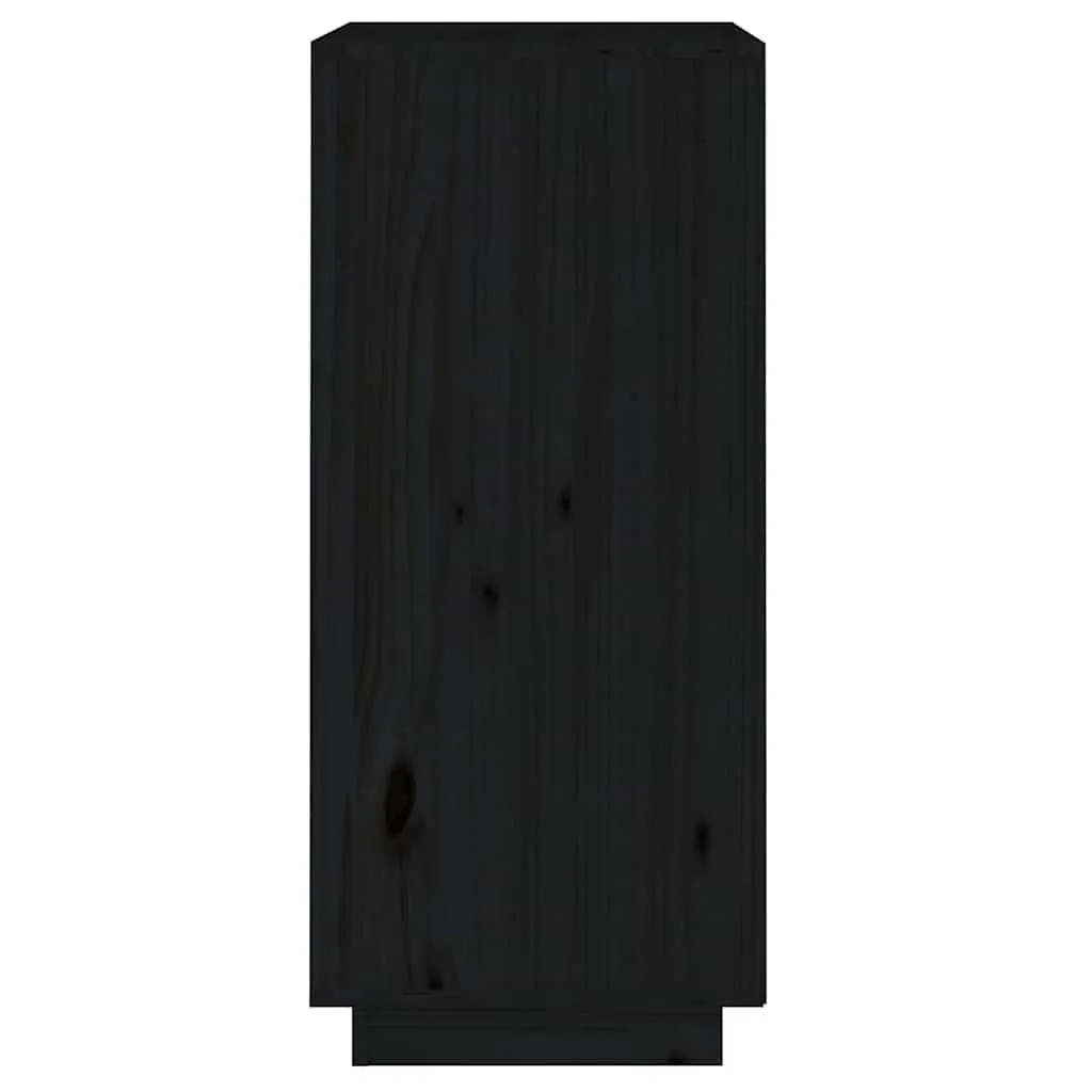 Black Sideboard Cabinet Solid Pine Wood Storage Buffet Modern Living Room