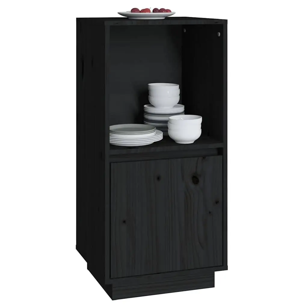 Black Sideboard Cabinet Solid Pine Wood Storage Buffet Modern Living Room