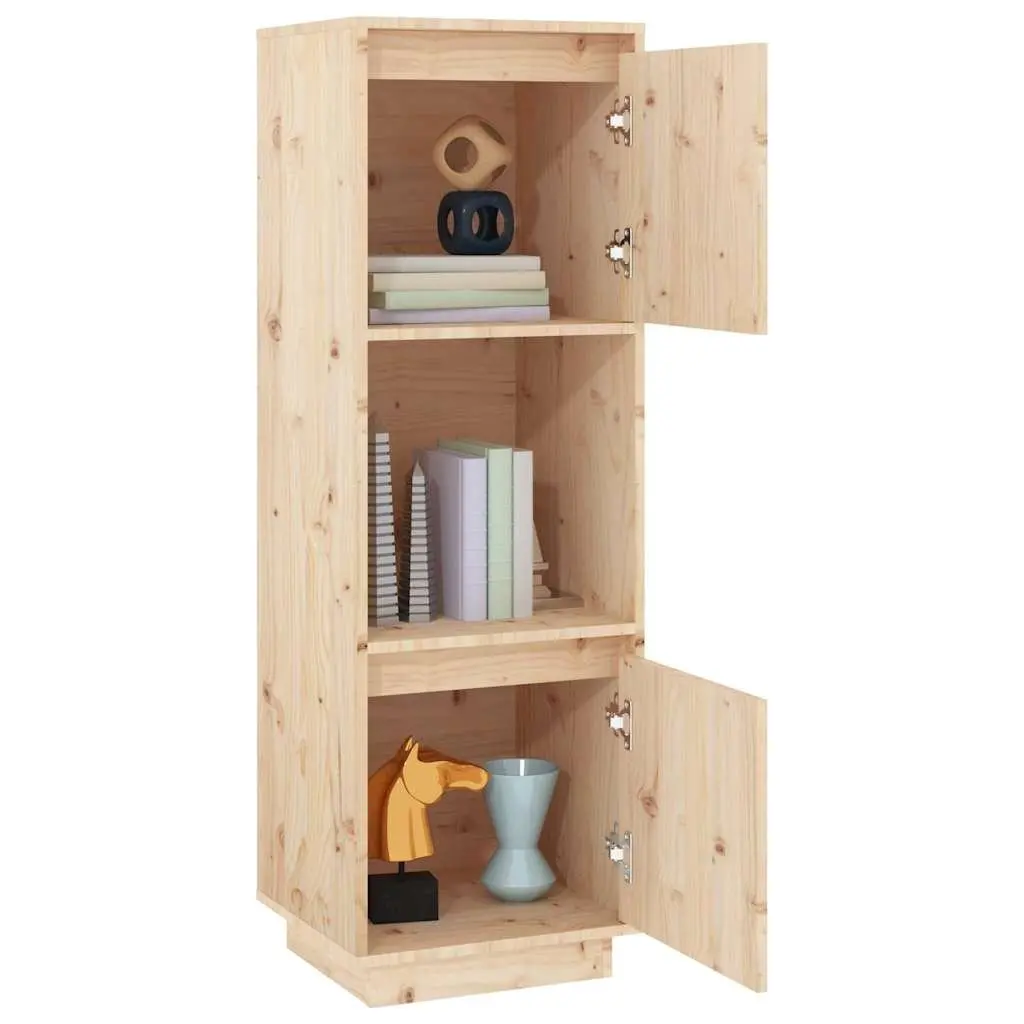 Highboard Cabinet in Solid Pine Wood 38x35x117cm with Storage