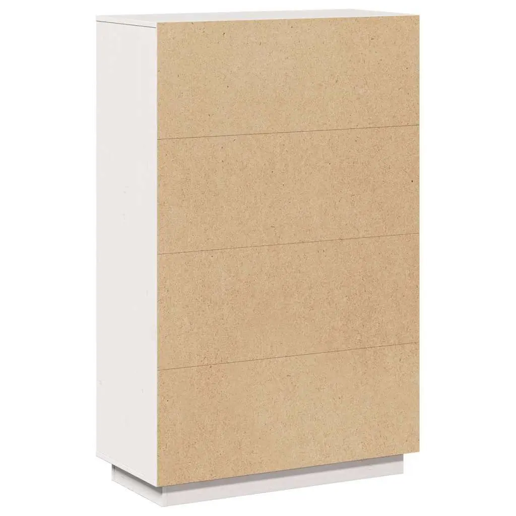 Highboard Storage Cabinet White Solid Pine Wood 74x35x117cm