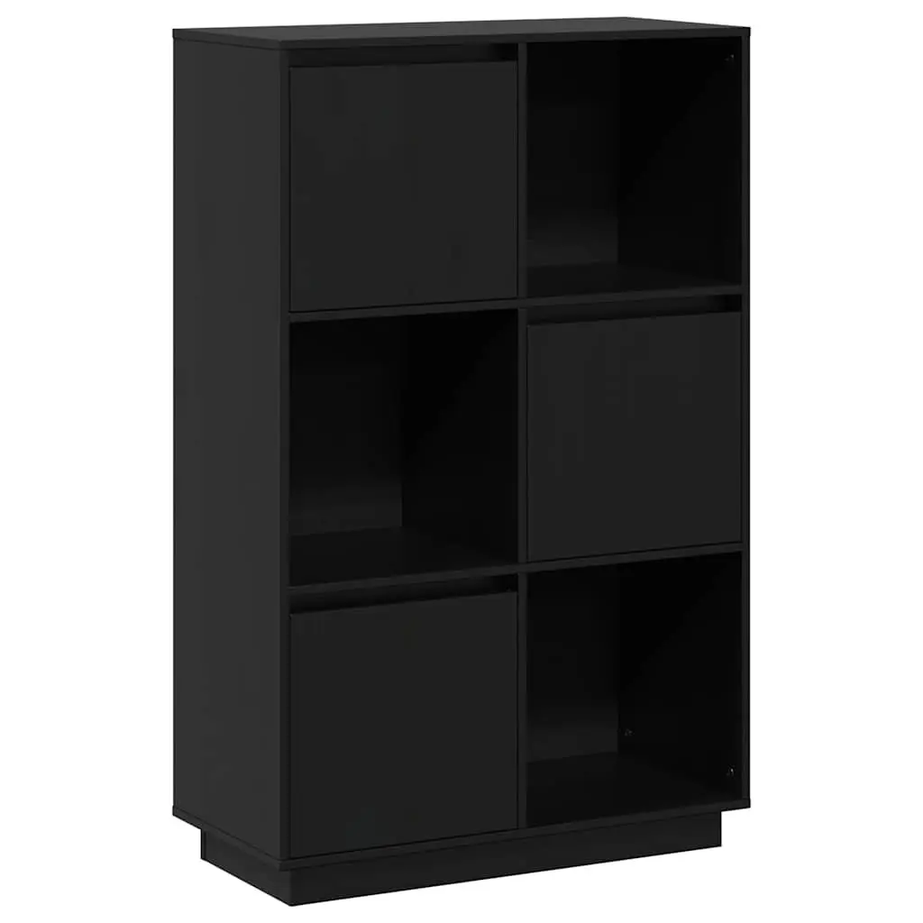 Solid Wood Pine Highboard Black Storage Cabinet Sideboard Display Organiser
