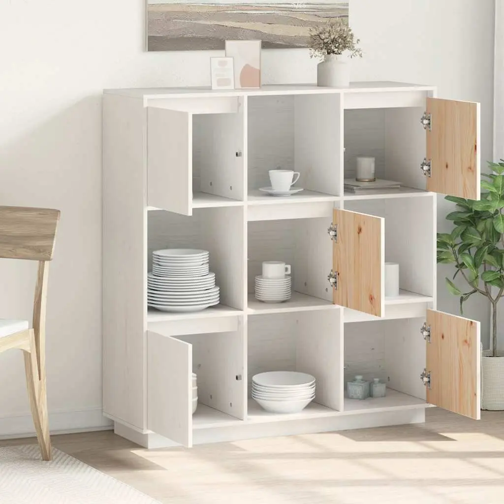 White 5-Door Highboard Storage Cabinet