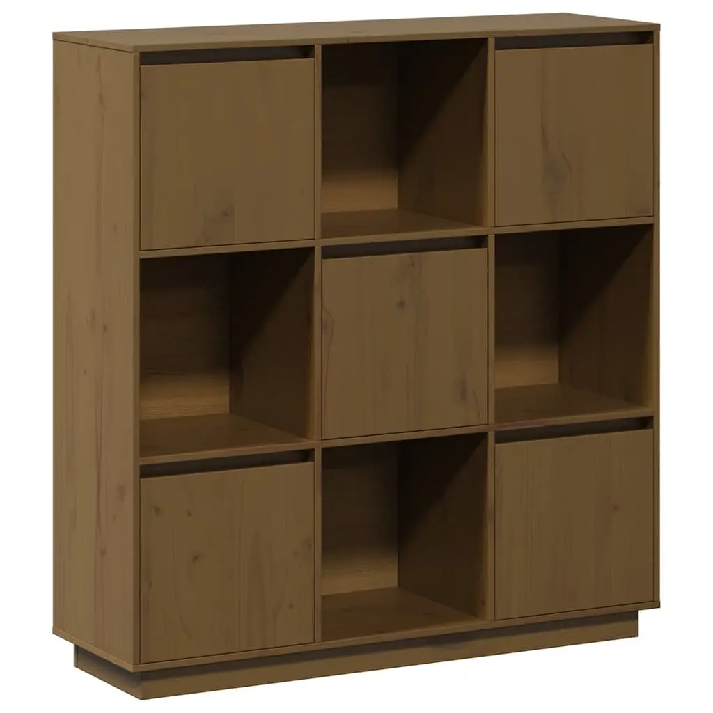 Highboard Storage Cabinet for Home 5 Door Brown Solid Pine Wood